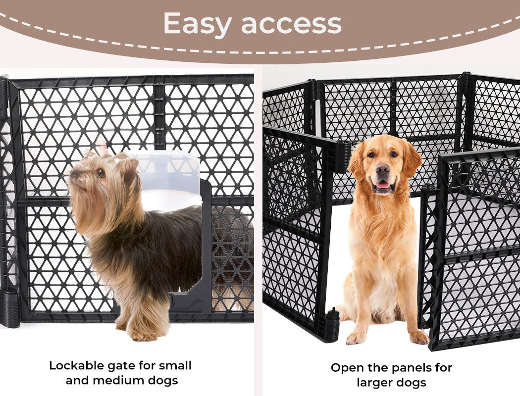 Pawz 8 Panel Dog Playpen Cage Enclosure Fence Puppy Plastic Play Pen Foldable