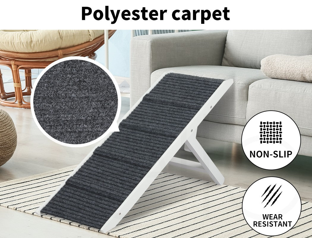 Pawz Dog Ramp Adjustable Height Stair for Bed Sofa Cat Dogs Folding Portable