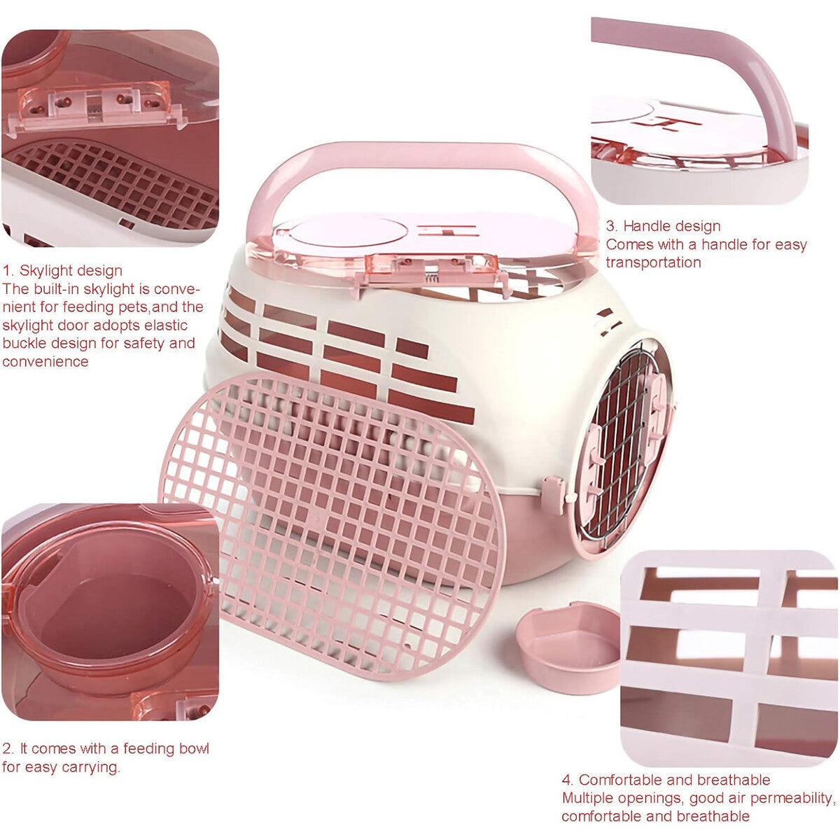 Dog and Cat Carrier Large with Sunroof