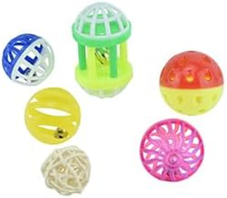 6Pcs Foraging Ball Bird Toys Conures Feeder Toys Parakeets Foot Talon Toy Cockatiel Chewing Training Rattle Bell Balls Parrot Cage Toys for Budgie Lovebirds Playgym Birdcage