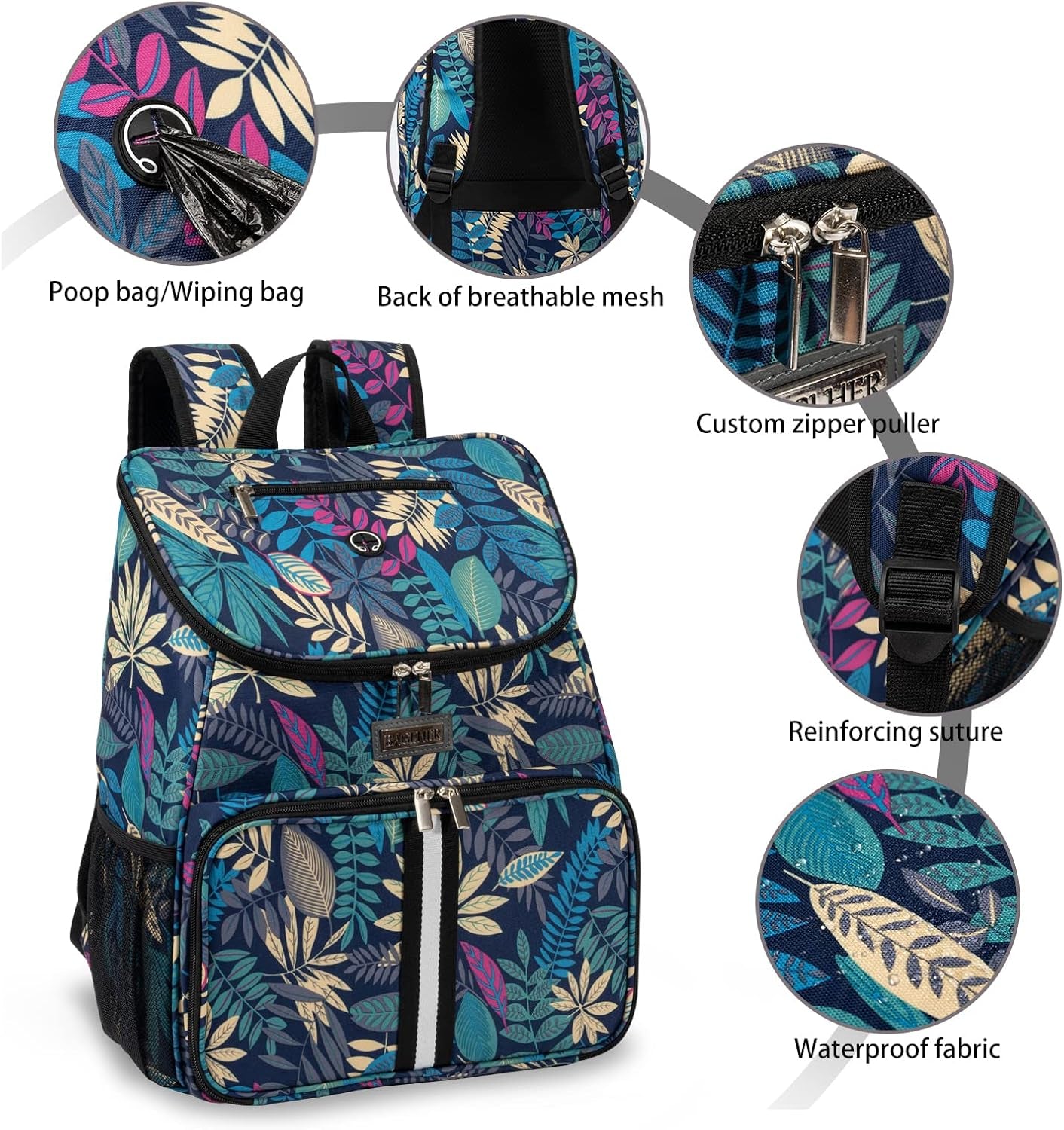 Dog Travel Bag, Airline Approved Pet Supplies Backpack, Dog Travel Backpack with 2 Silicone Collapsible Bowls and 2 Food Baskets