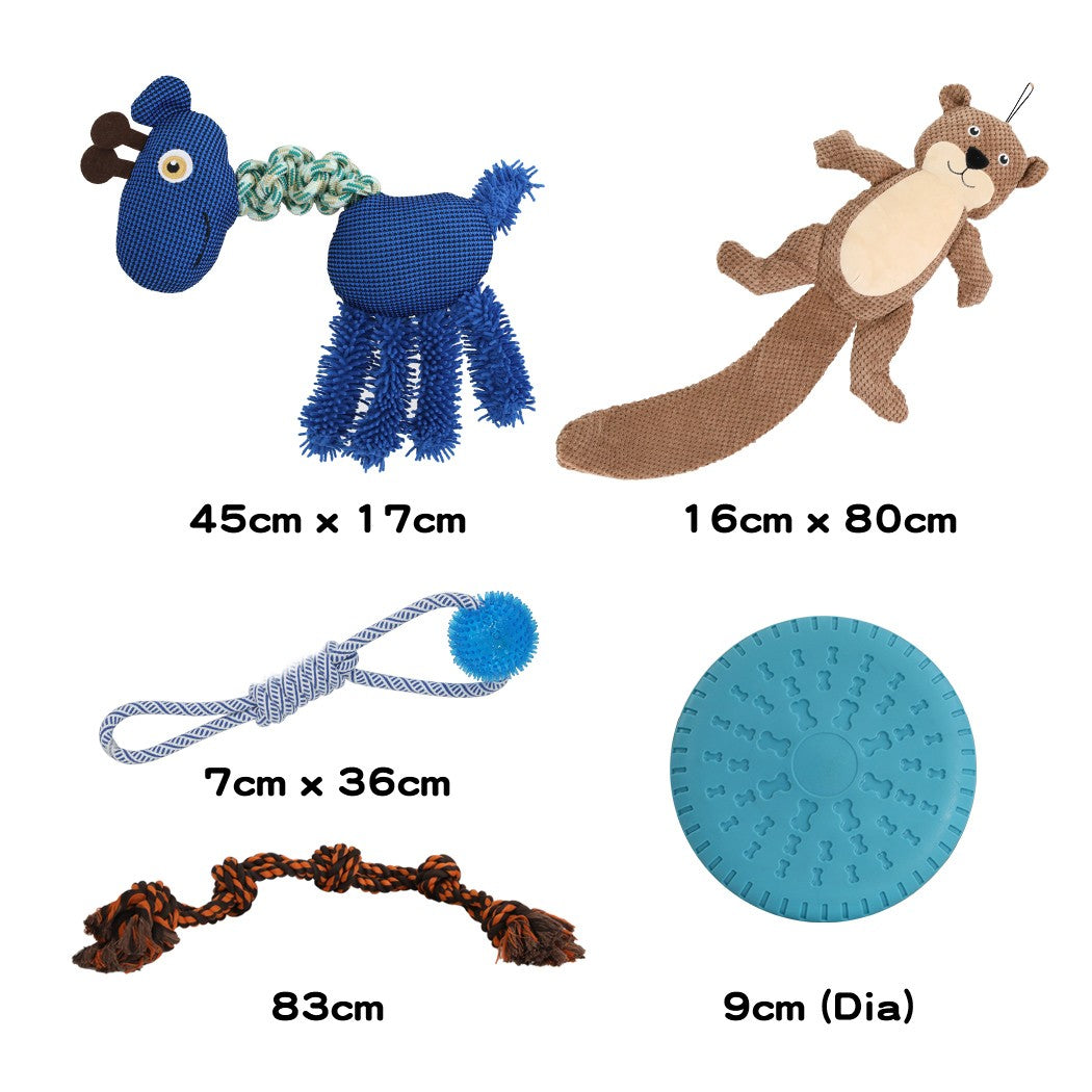 Dog Chew Toys Squeaky Puppy Pet Rope Plush Toy Teething 5 Styles
