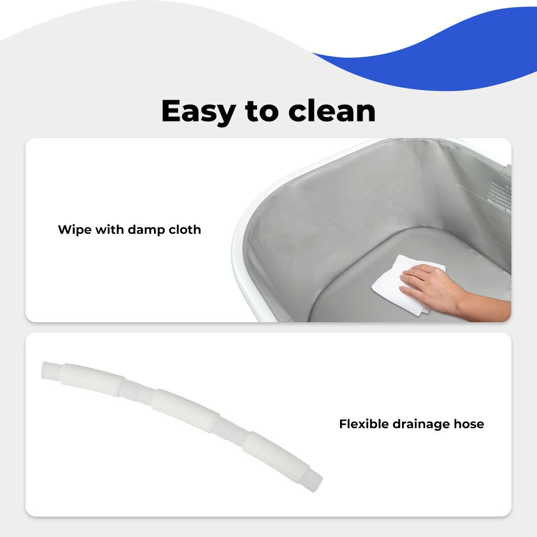 Foldable Pet Bath Tub W/ Adjustable Height for Small & Medium Dogs Cats