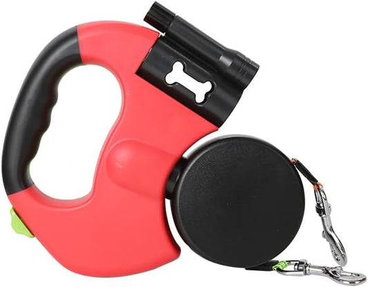 Retractable Double No Tangle Leash with Light