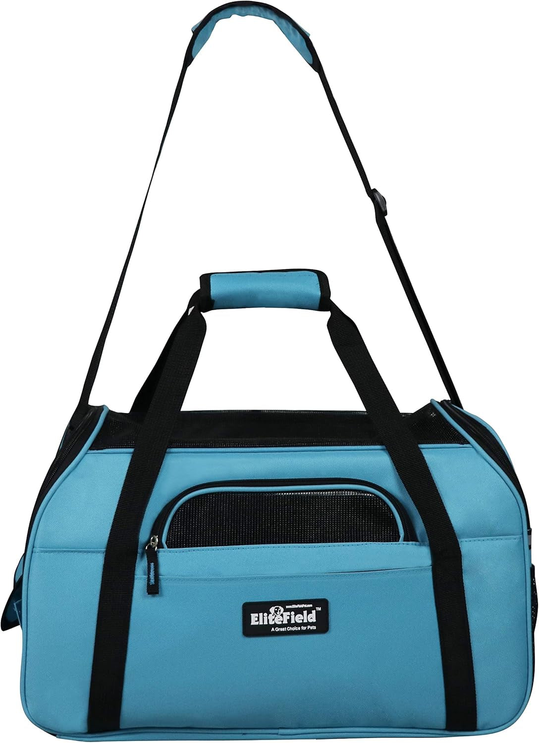 Soft Sided Pet Carrier (3 Year Warranty, Airline Approved), Multiple Sizes and Colors Available (Medium: 17" L X 9" W X 12" H, Sky Blue)
