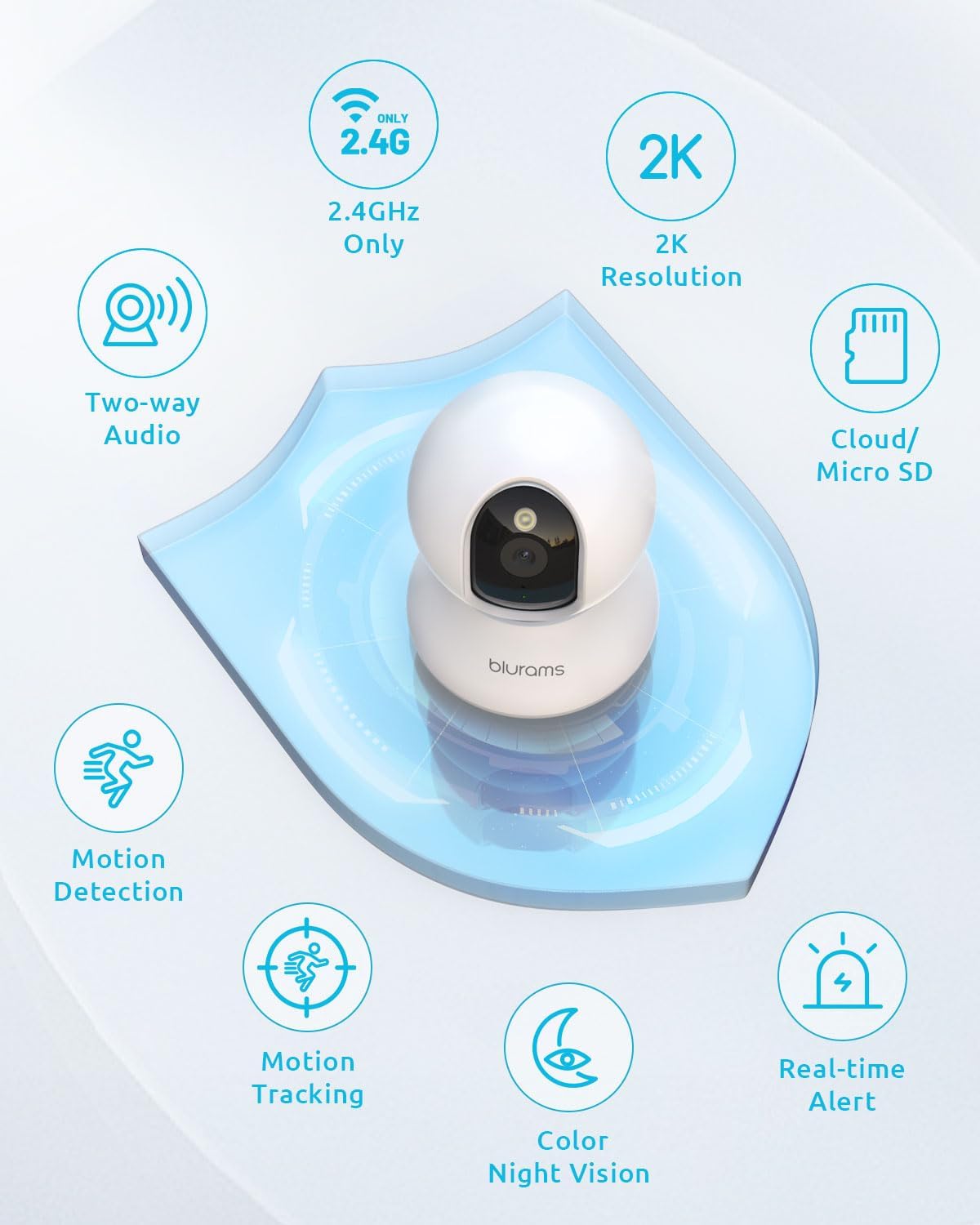 2K Indoor 360° Pet Security Camera