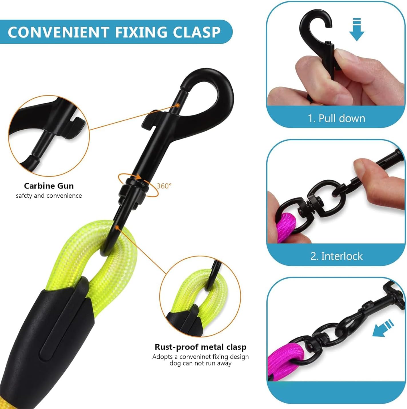 360 Swivel No Tangle Dual Dog Leash