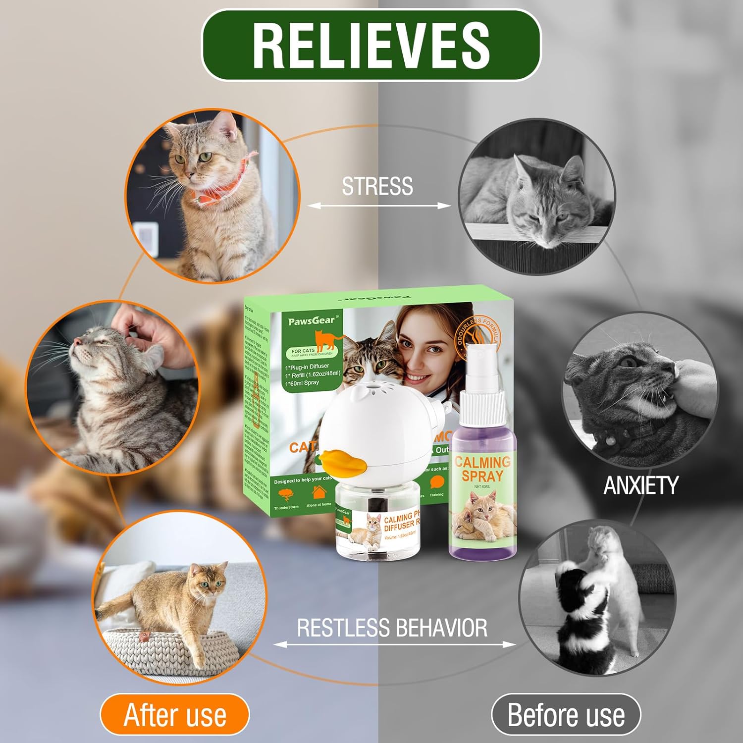 Cat Calming Pheromone Diffuser and Spray