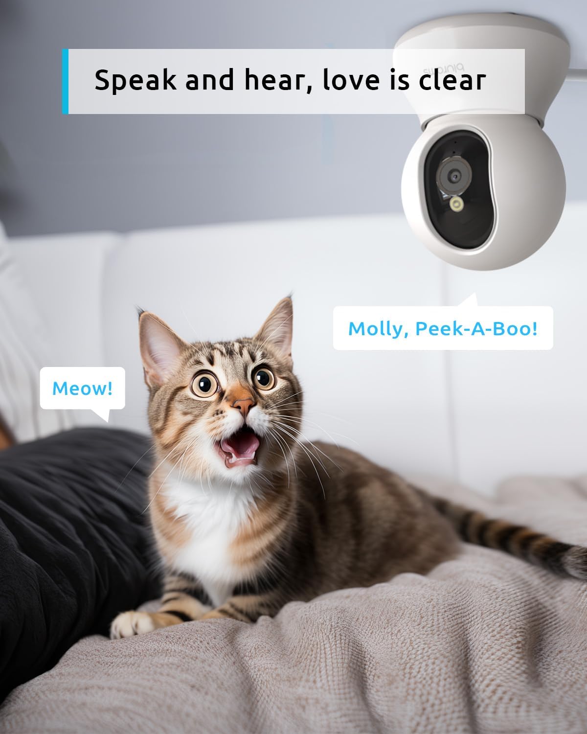 2K Indoor 360° Pet Security Camera