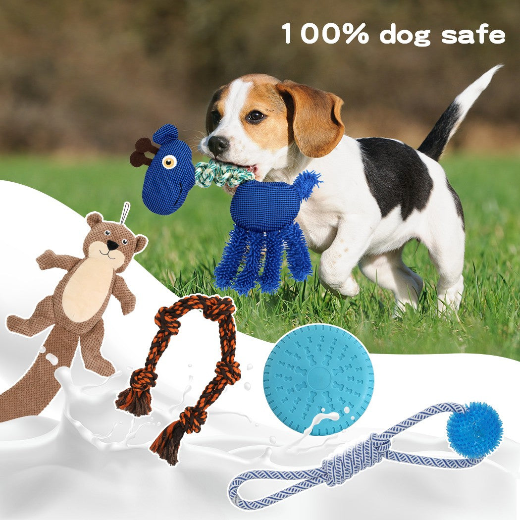 Dog Chew Toys Squeaky Puppy Pet Rope Plush Toy Teething 5 Styles