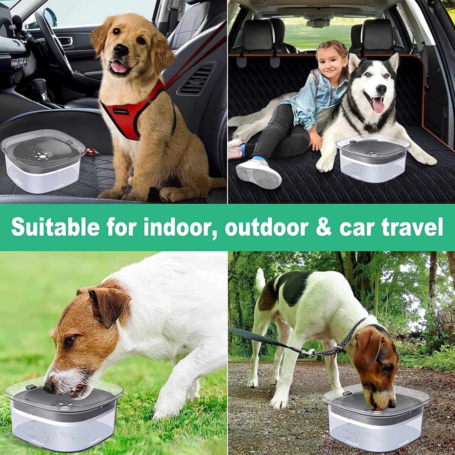 2L No Spill Dog Bowl Large Capacity