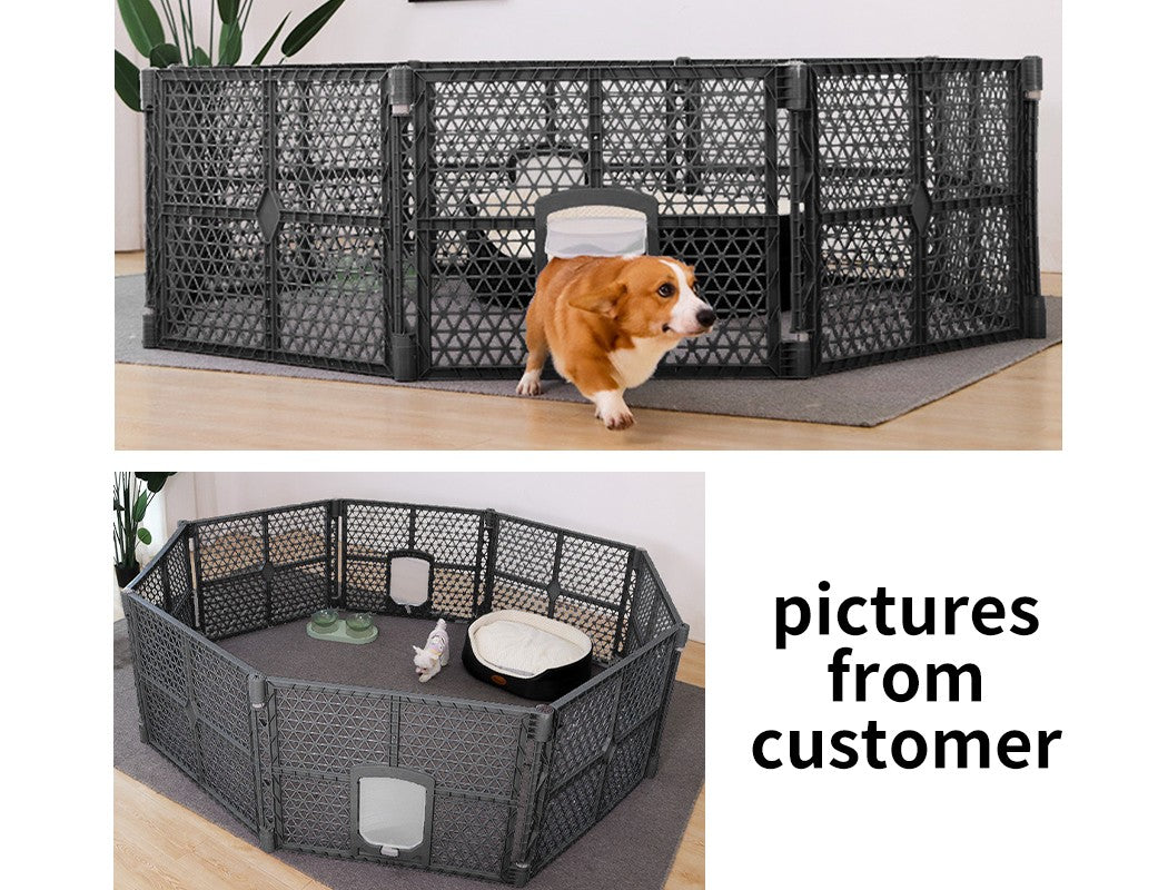 Pawz 8 Panel Dog Playpen Cage Enclosure Fence Puppy Plastic Play Pen Foldable