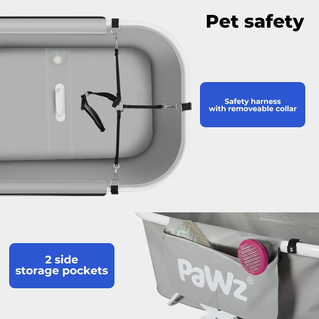 Foldable Pet Bath Tub W/ Adjustable Height for Small & Medium Dogs Cats