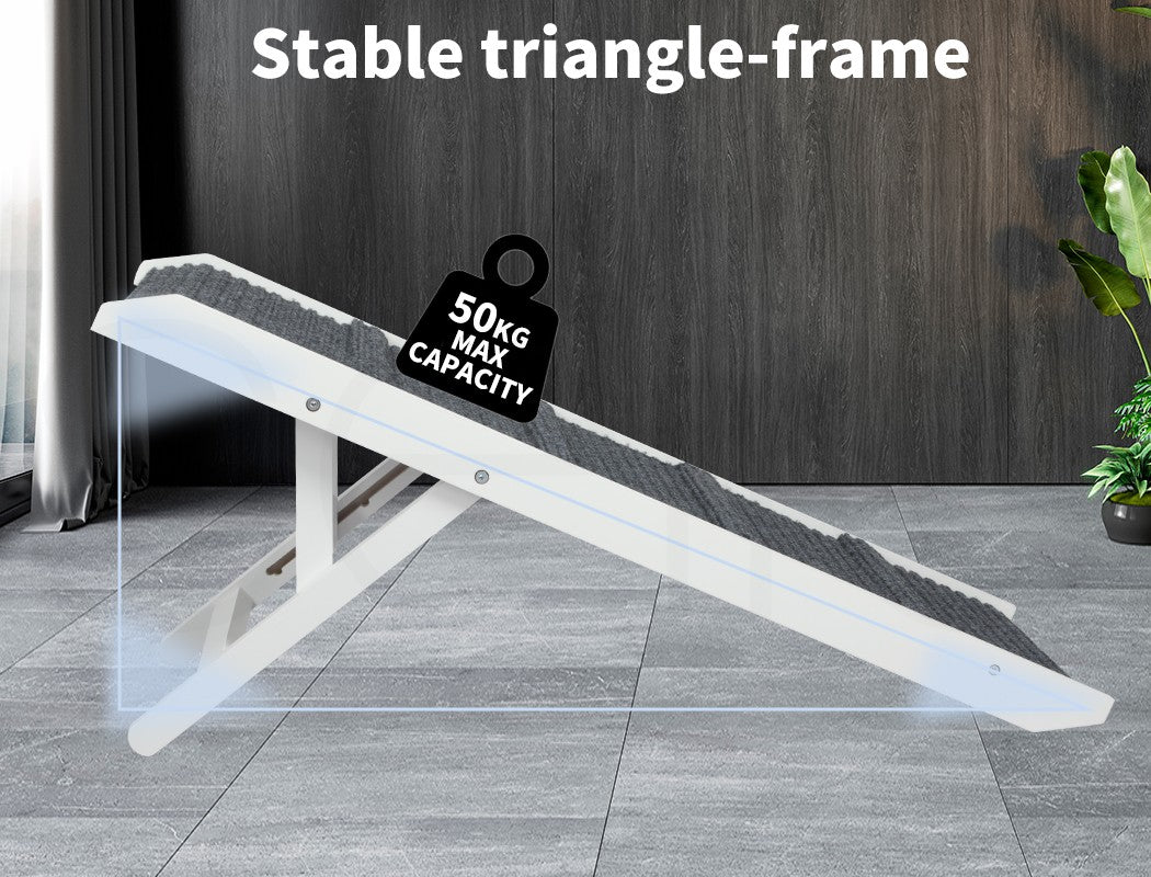 Pawz Dog Ramp Adjustable Height Stair for Bed Sofa Cat Dogs Folding Portable
