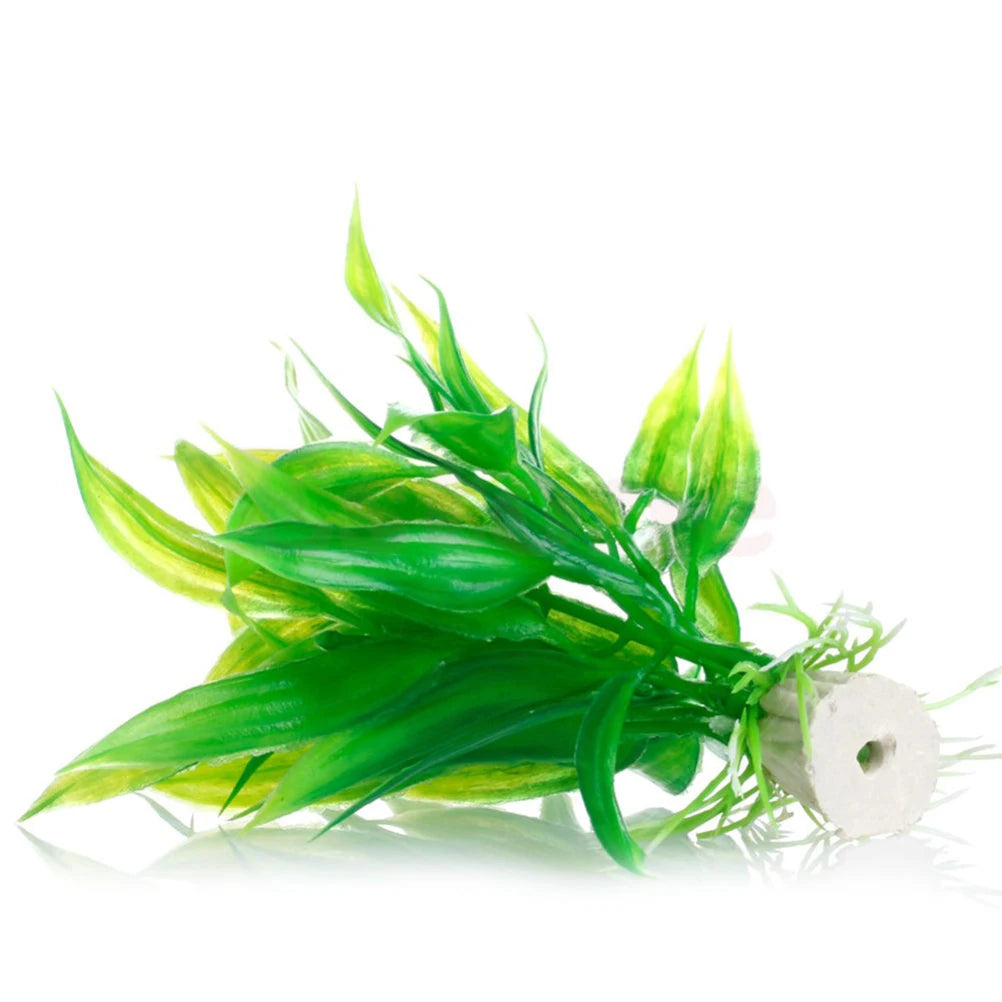 Plastic Manmade Water Plant Grass Green 15Cm Height for Aquarium Simulation Artificial Plants Decor Akvaryum Dekor