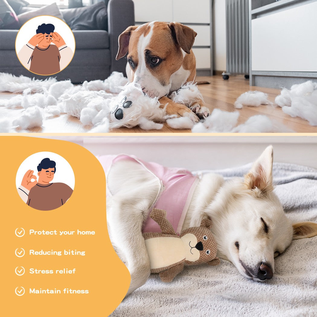 Dog Chew Toys Squeaky Puppy Pet Rope Plush Toy Teething 5 Styles