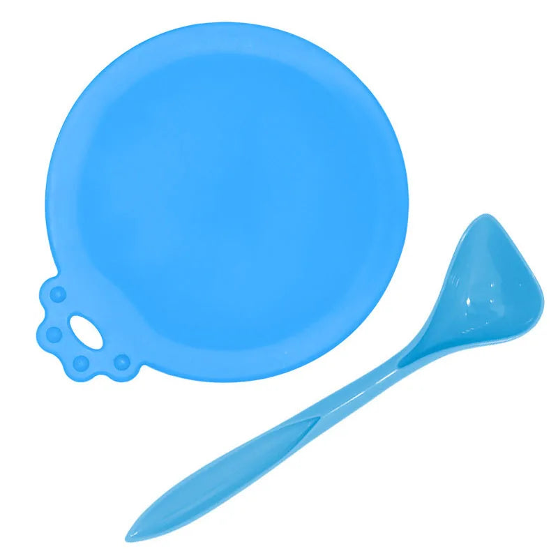 A Set of Reusable Pet Food Can Cover and Spoon Portable Dogs Cat Storage Tin Cap Lid Seal Cover Health Pet Supplies Pet Lids Can