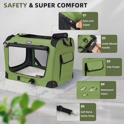 Large Cat Carrier for 2 Cats Small Medium Dogs, Soft Pet Carrier 24X17X17 for Traveling with Warm Blanket Foldable Bowl and Washable Pad