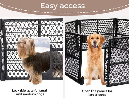 Pawz 8 Panel Dog Playpen Cage Enclosure Fence Puppy Plastic Play Pen Foldable