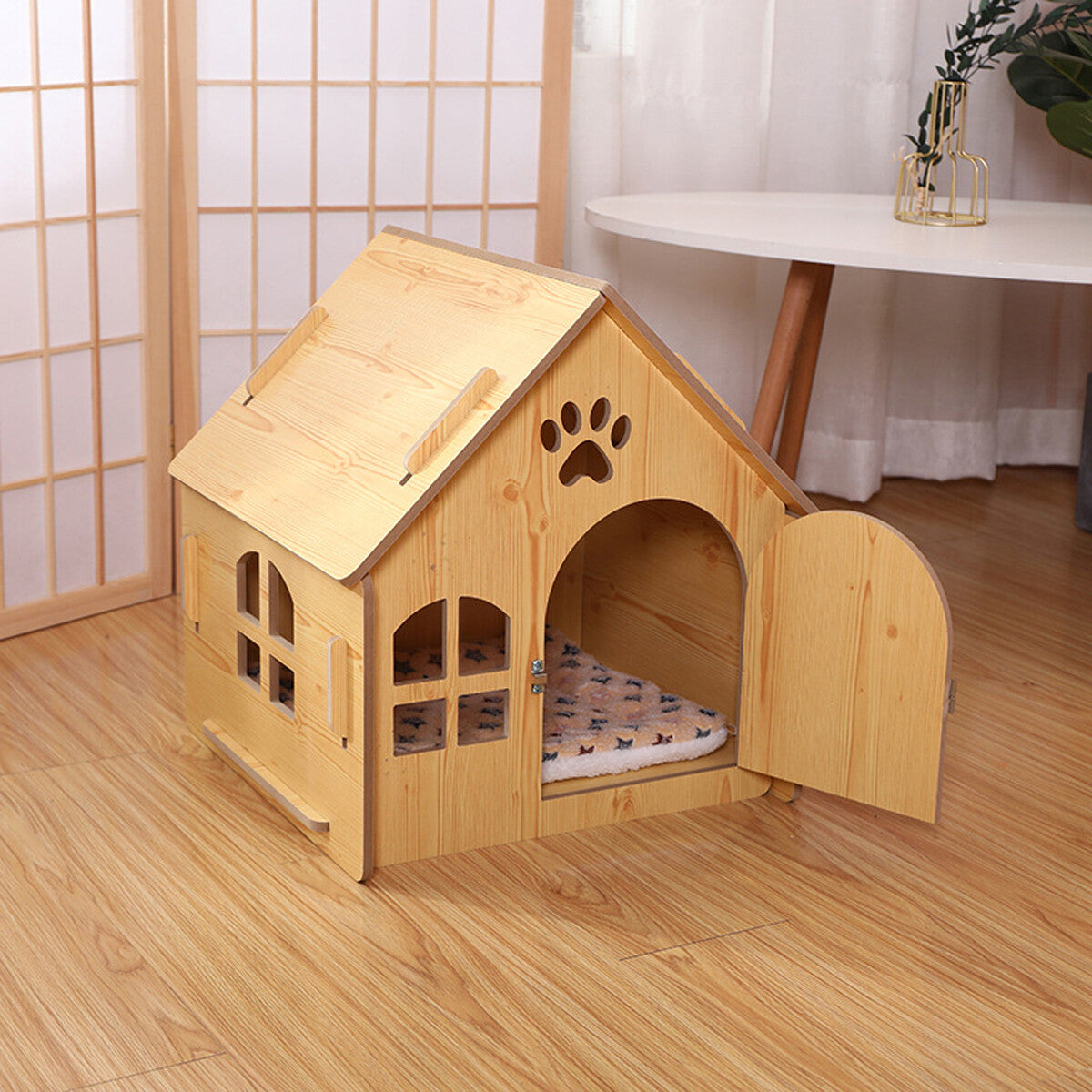 Indoor/Outdoor Wooden Pet House 