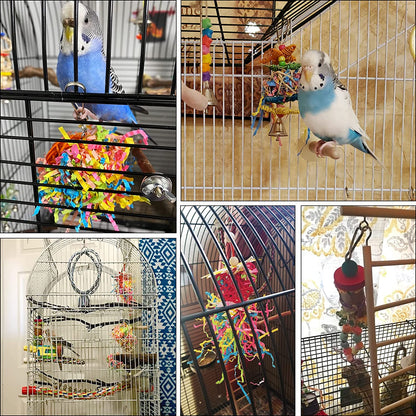 4 Pack Bird Shredder Toys Small Parrot Chewing Toys Parrot Cage Foraging Hanging Toy for Small Bird Parakeets Parrotlets Lovebirds Cockatiels