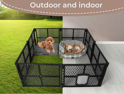 Pawz 8 Panel Dog Playpen Cage Enclosure Fence Puppy Plastic Play Pen Foldable