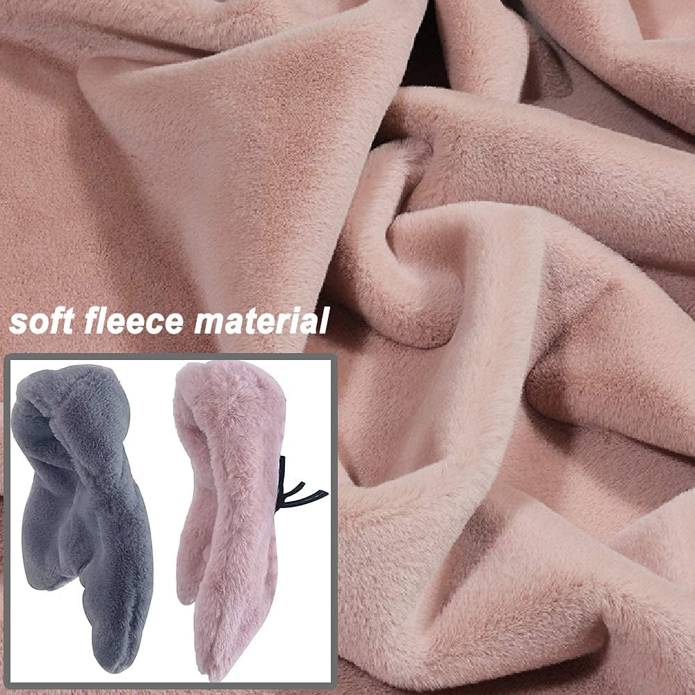 2 Pcs Bird Cozy Corner Fleece Blanket Parrot Plush Snuggle Hut Bird Warm Nest House Bed Hanging Hammock Toy for Parakeet Cockatiel Conures Lovebirds (Grey + Pink)