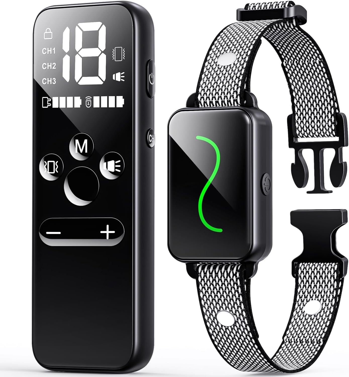 Training Collar, Training Collar with Remote for Small, Medium, Large Dogs with Vibration, Beep, Security Lock, and Waterproof