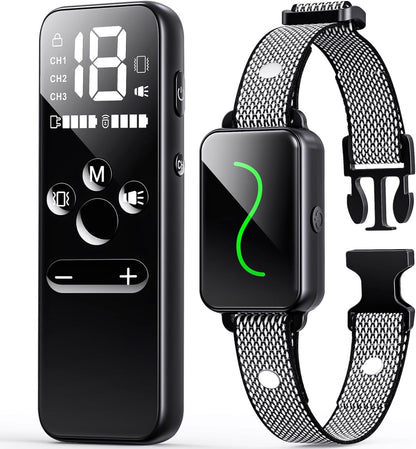 Training Collar, Training Collar with Remote for Small, Medium, Large Dogs with Vibration, Beep, Security Lock, and Waterproof
