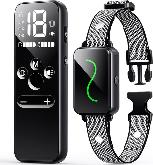 Training Collar, Training Collar with Remote for Small, Medium, Large Dogs with Vibration, Beep, Security Lock, and Waterproof