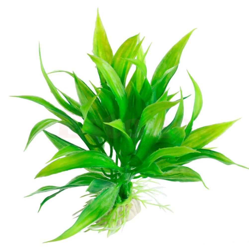 Plastic Manmade Water Plant Grass Green 15Cm Height for Aquarium Simulation Artificial Plants Decor Akvaryum Dekor