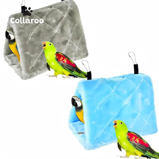 2 Pack Warm Bird Nest House,  Bed Hanging Hammock Toy Sleeping Bed Plush Hanging Snuggle Cave Happy Hut for Pet Parrot Parakeet Cockatiel Conure Cockatoo African Grey Macaw Eclectus Amazon B