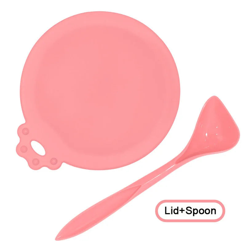 A Set of Reusable Pet Food Can Cover and Spoon Portable Dogs Cat Storage Tin Cap Lid Seal Cover Health Pet Supplies Pet Lids Can