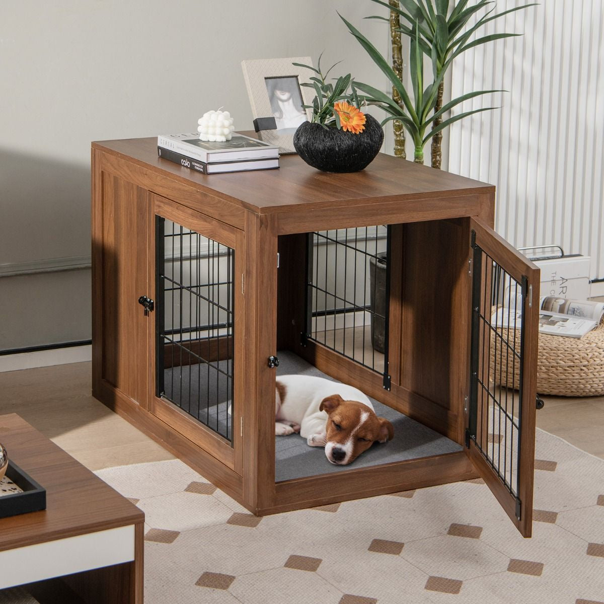 Furniture Dog Crate with Cushion