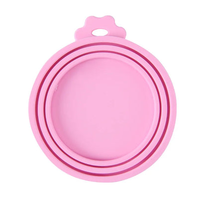 A Set of Reusable Pet Food Can Cover and Spoon Portable Dogs Cat Storage Tin Cap Lid Seal Cover Health Pet Supplies Pet Lids Can