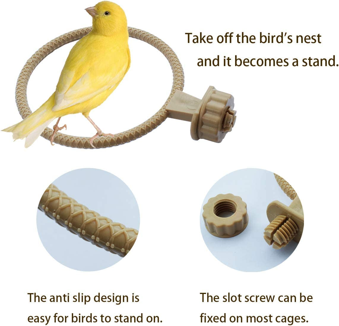 Bird Nest Canary Finch Parrot Nest with Felt（4.5 Inches）