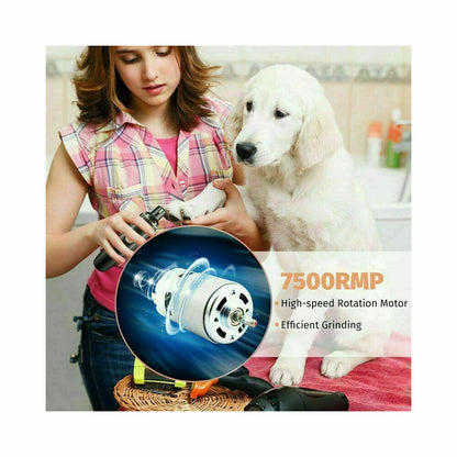 Electric Dog Toe Nail File Grinder Clippers Pet Cat Claw Grooming Trimmer Tools