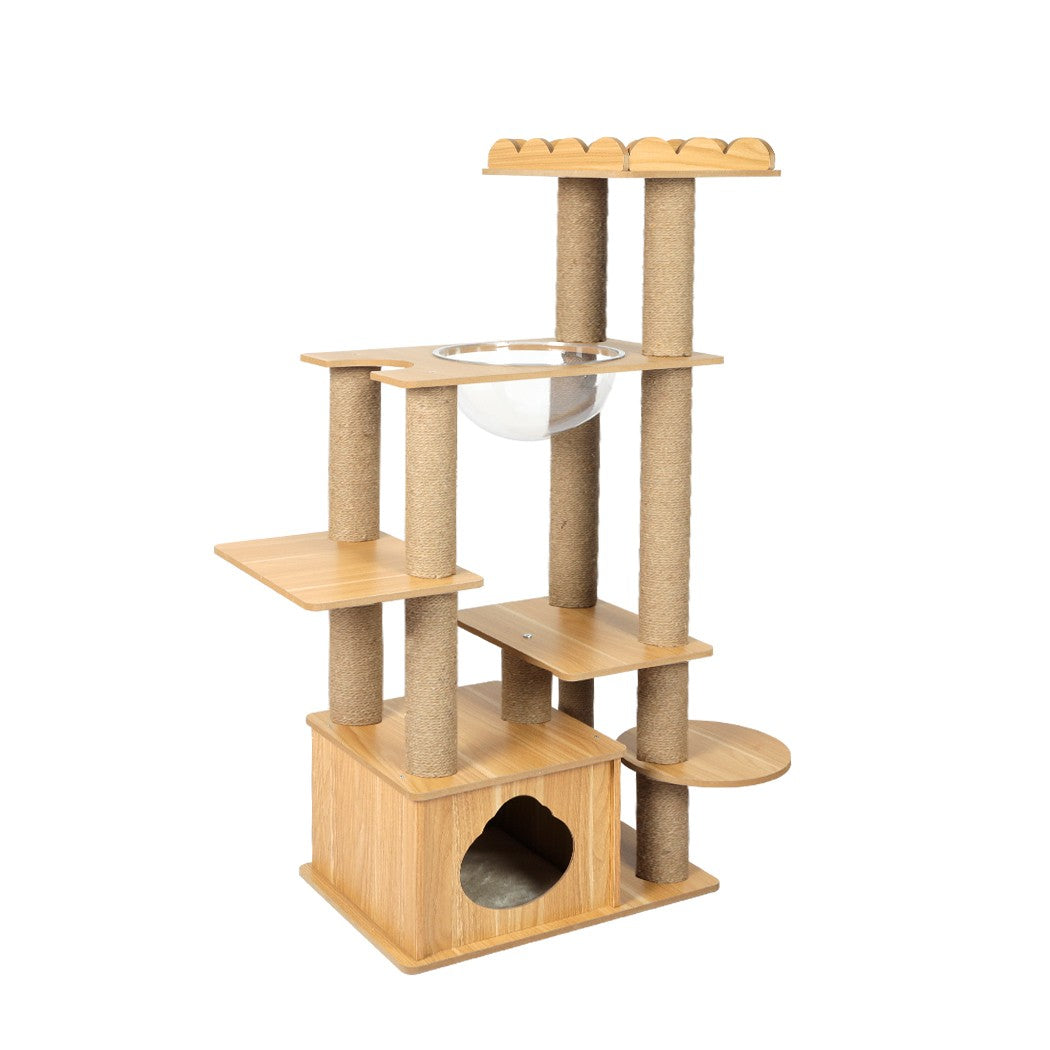 Cat Tree Scratching Post Scratcher Cats Tower Wood Condo Toys House 130Cm