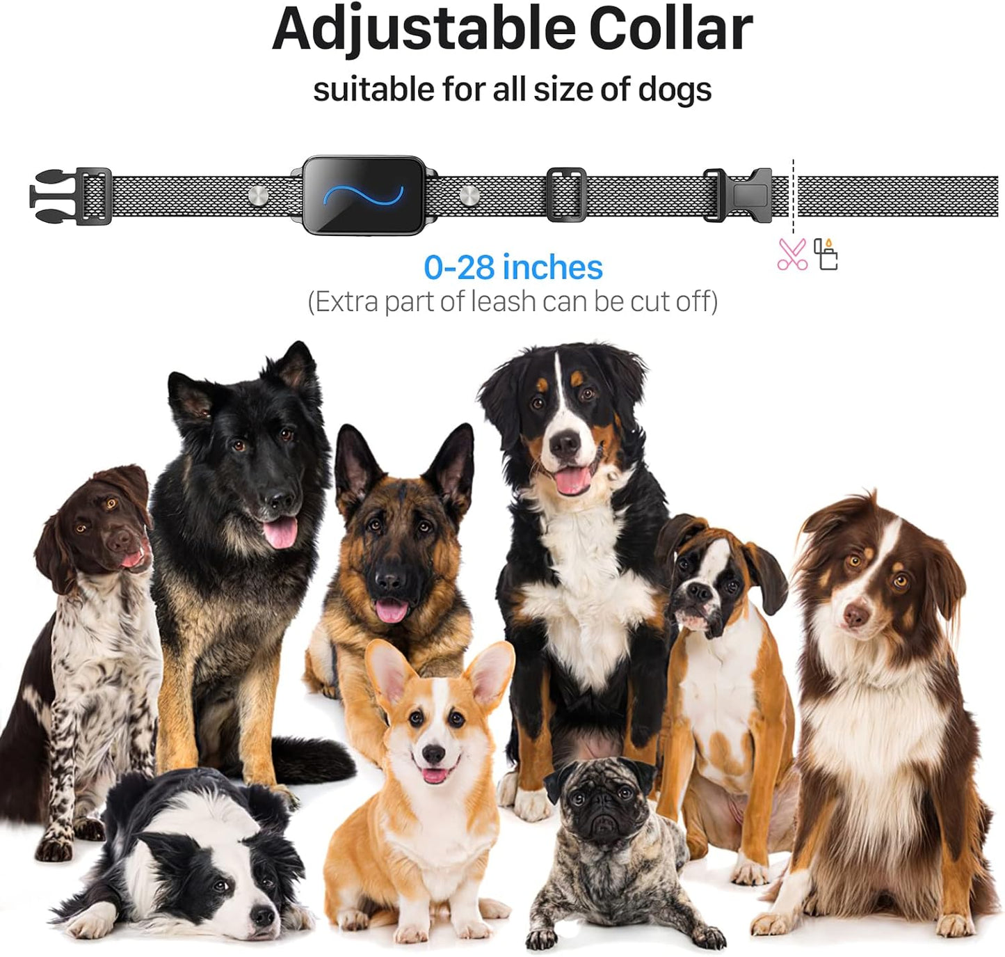 Training Collar, Training Collar with Remote for Small, Medium, Large Dogs with Vibration, Beep, Security Lock, and Waterproof