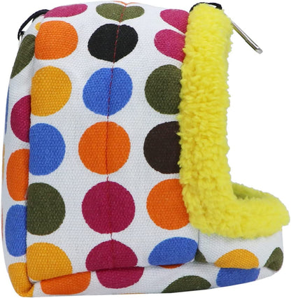 Bird Hanging Hammock Winter Warm Parrot Nest House Bed Plush Snuggle Pet Cave Hammock Toy for Conure Lovebird Budgie Parakeet Cockatiel Cage Accessory (Medium)