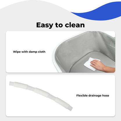 Foldable Pet Bath Tub W/ Adjustable Height for Small & Medium Dogs Cats