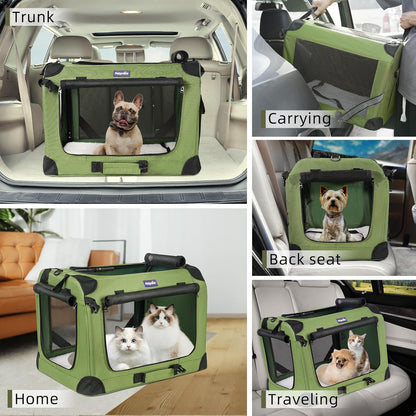 Large Cat Carrier for 2 Cats Small Medium Dogs, Soft Pet Carrier 24X17X17 for Traveling with Warm Blanket Foldable Bowl and Washable Pad
