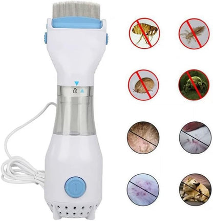 Electric Lice Vacuum Comb for Hair Treatment and Removal, Eletric Dog Tick Remover Fit for Dog, Cat and Pets, Hair Grooming Tool with Specialize