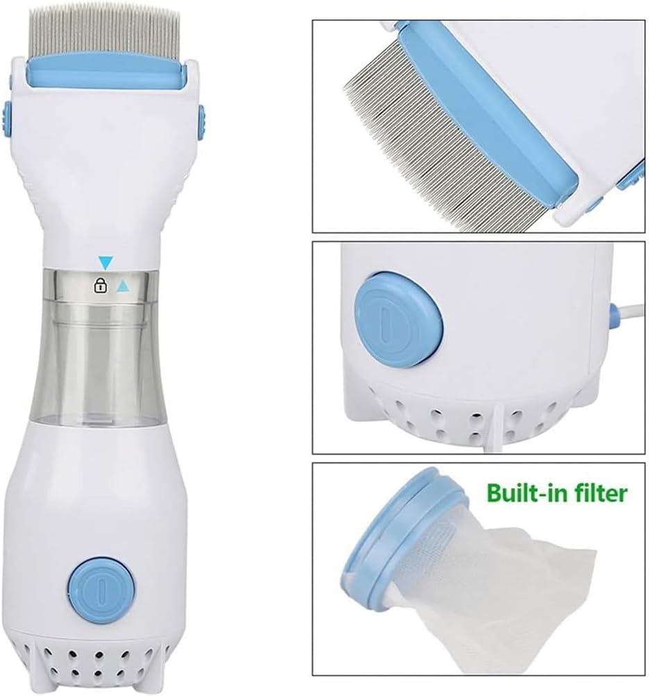 Electric Lice Vacuum Comb for Hair Treatment and Removal, Eletric Dog Tick Remover Fit for Dog, Cat and Pets, Hair Grooming Tool with Specialize