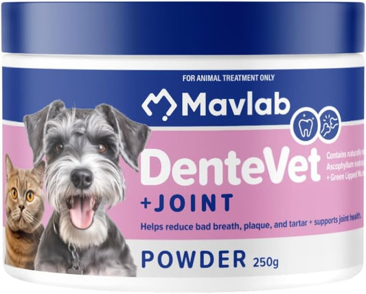 Dentevet + Joint 250G, Veterinary Supplement for Oral Health and Joint Support in Dogs and Cats, Australian Made and Veterinary Registered, Promotes Healthy Teeth and Mobility