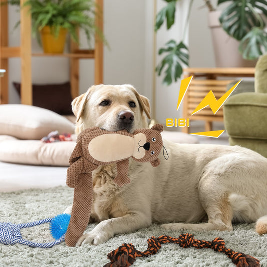 Dog Chew Toys Squeaky Puppy Pet Rope Plush Toy Teething 5 Styles