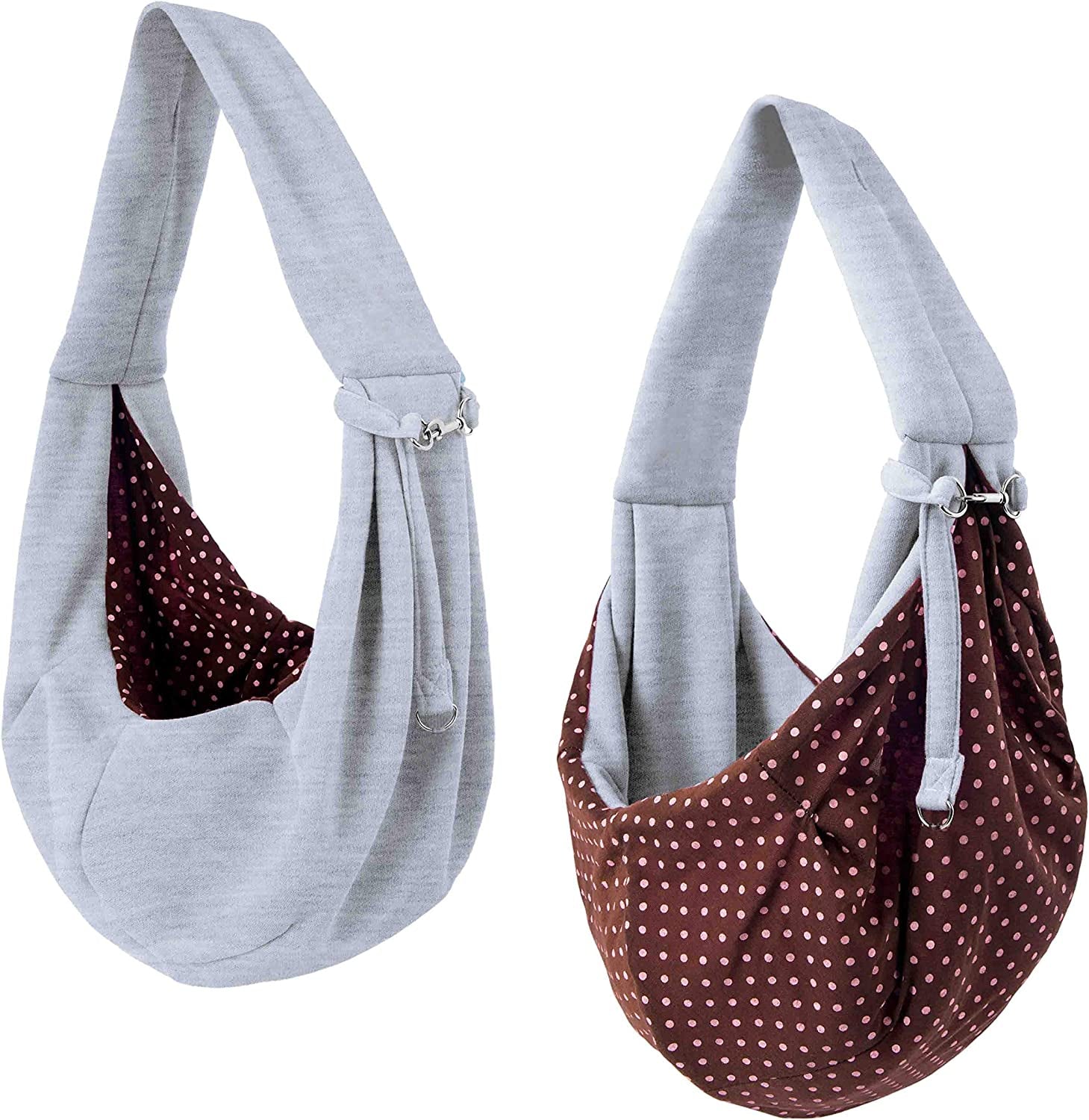Dog Sling/Cat Sling - Reversible Carrier Bag/Papoose. Pet Carrier, Dog Carrier. Dog Purse. Dog Travel Bag - Small Dog Carrier. Soft Pouch and Tote - Grey