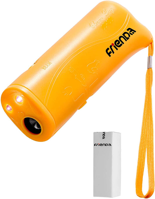 LED Ultrasonic Dog Repeller & Trainer Device 3 in 1 anti Barking Stop Bark Handheld Dog Training Device (Yellow)