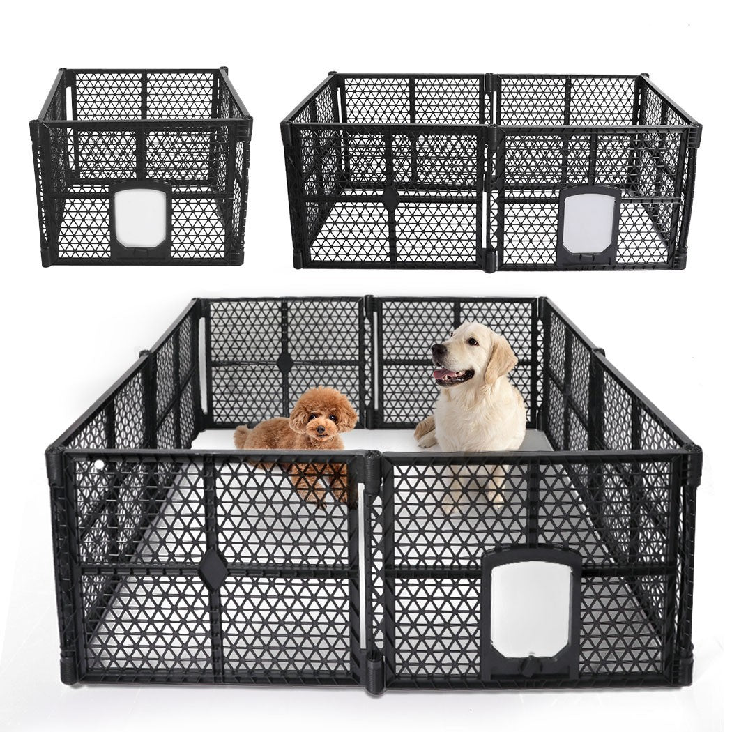 Pawz 8 Panel Dog Playpen Cage Enclosure Fence Puppy Plastic Play Pen Foldable