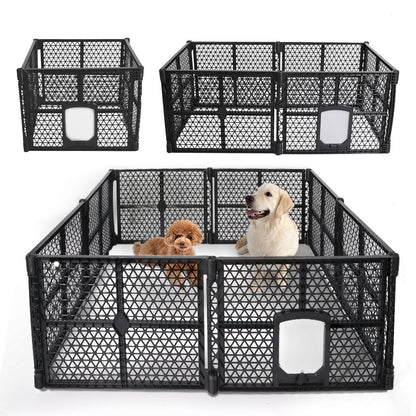 Pawz 8 Panel Dog Playpen Cage Enclosure Fence Puppy Plastic Play Pen Foldable